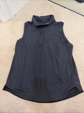 Athleta Black Sleeveless Mock Collar Tank